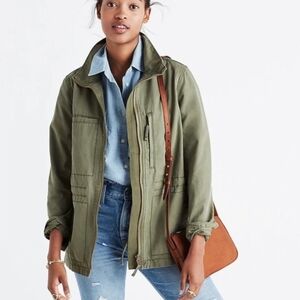 Madewell Fleet Jacket Military Utility Green Parka Cotton Jacket Medium